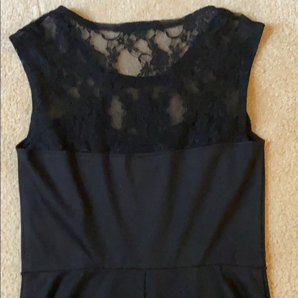 SOLD! Black Lace Sheer Sweetheart Skater Dress - Picture 6 of 8